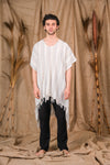 Selene Poncho Raw Stripes for Him