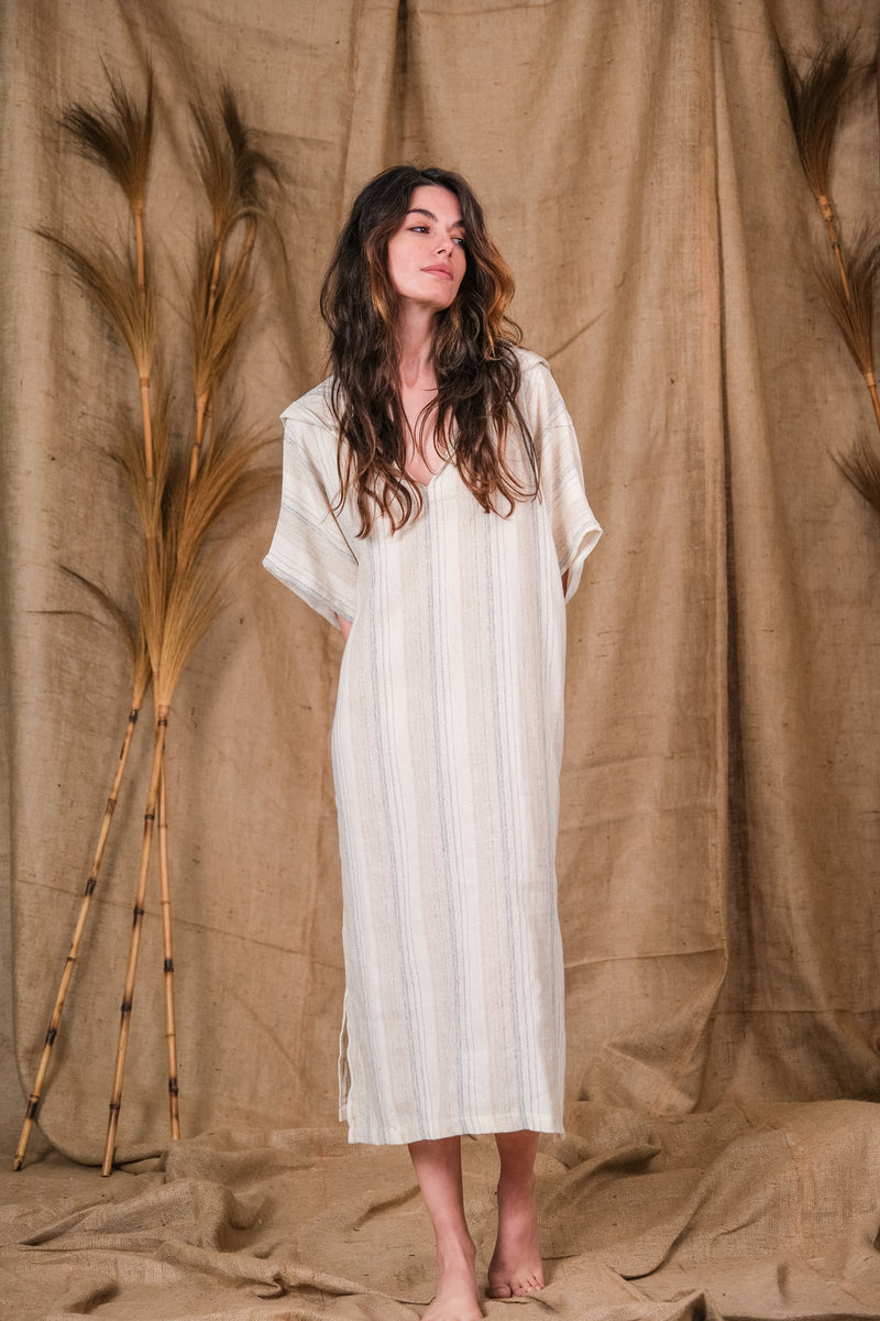 Ares Kaftan Raw Striped