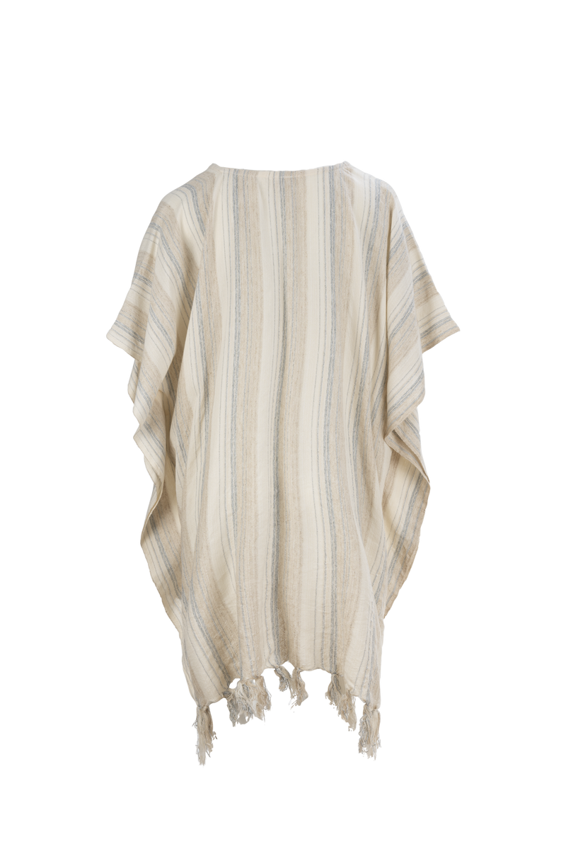 Selene Poncho Raw Stripes